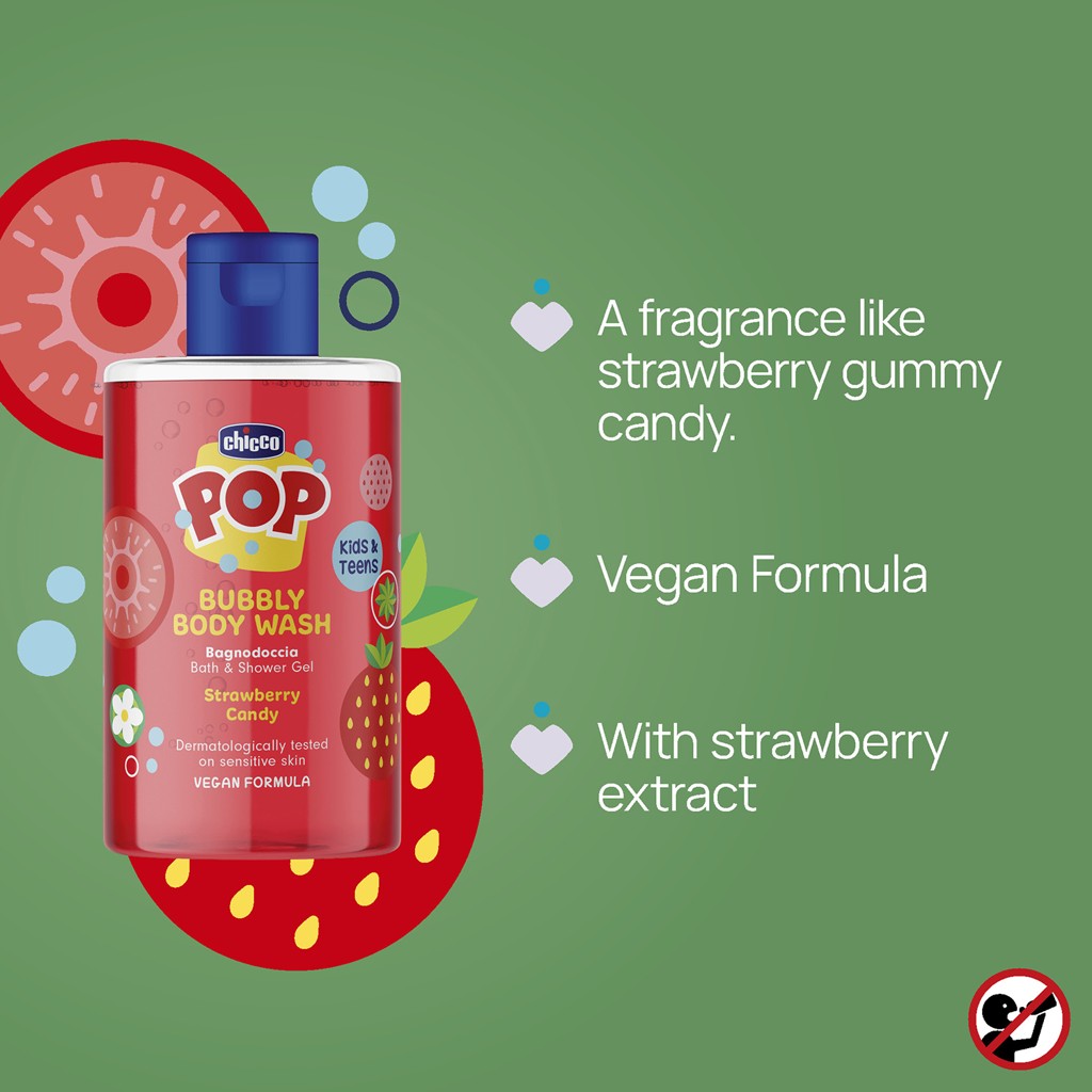 CHICCO Gél sprchový Pop Strawberry candy 300ml